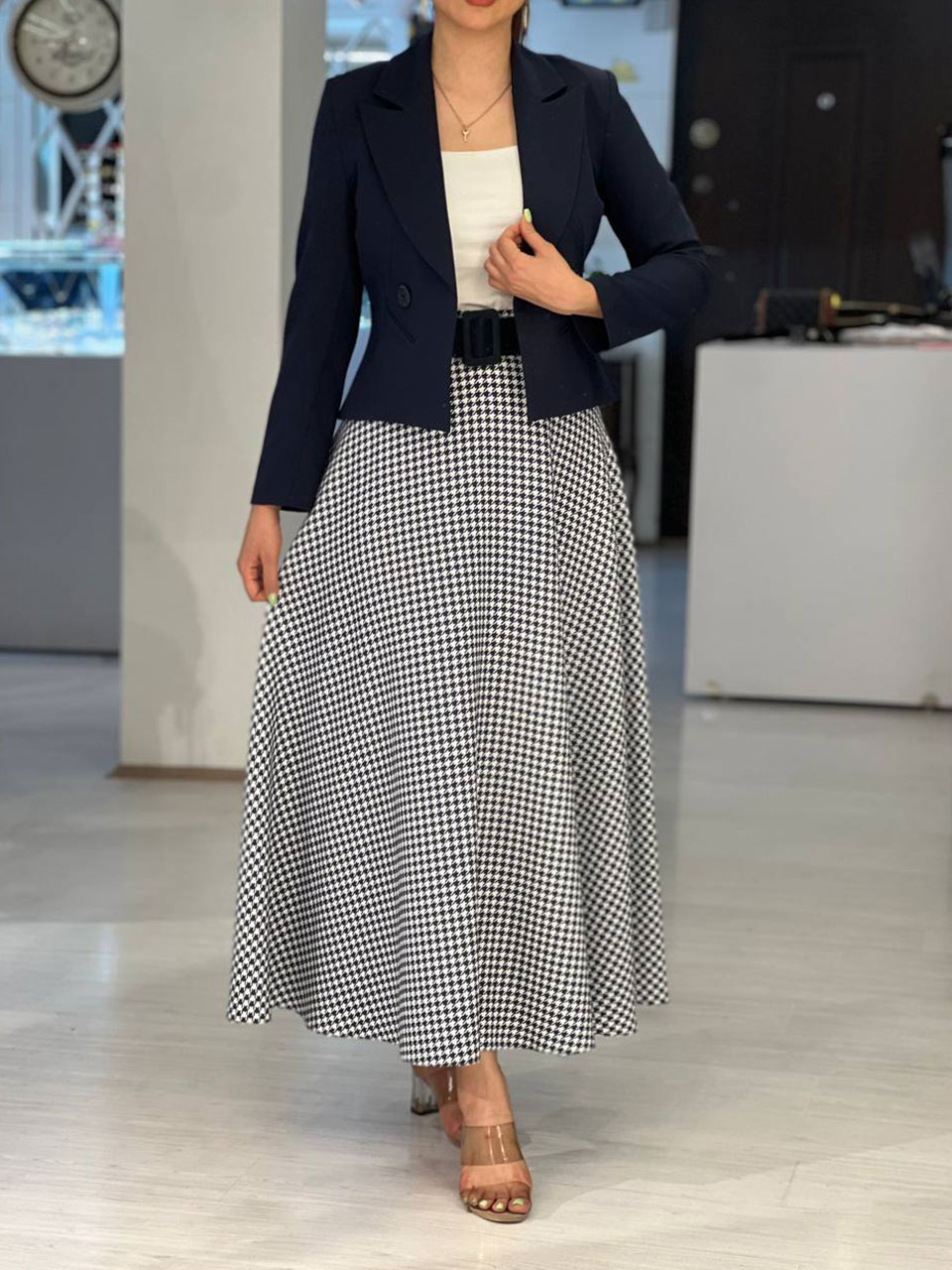 دامن زنانه مازراتی طرح پیچازی